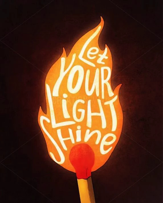 Let your light shine — a warm flame illustration